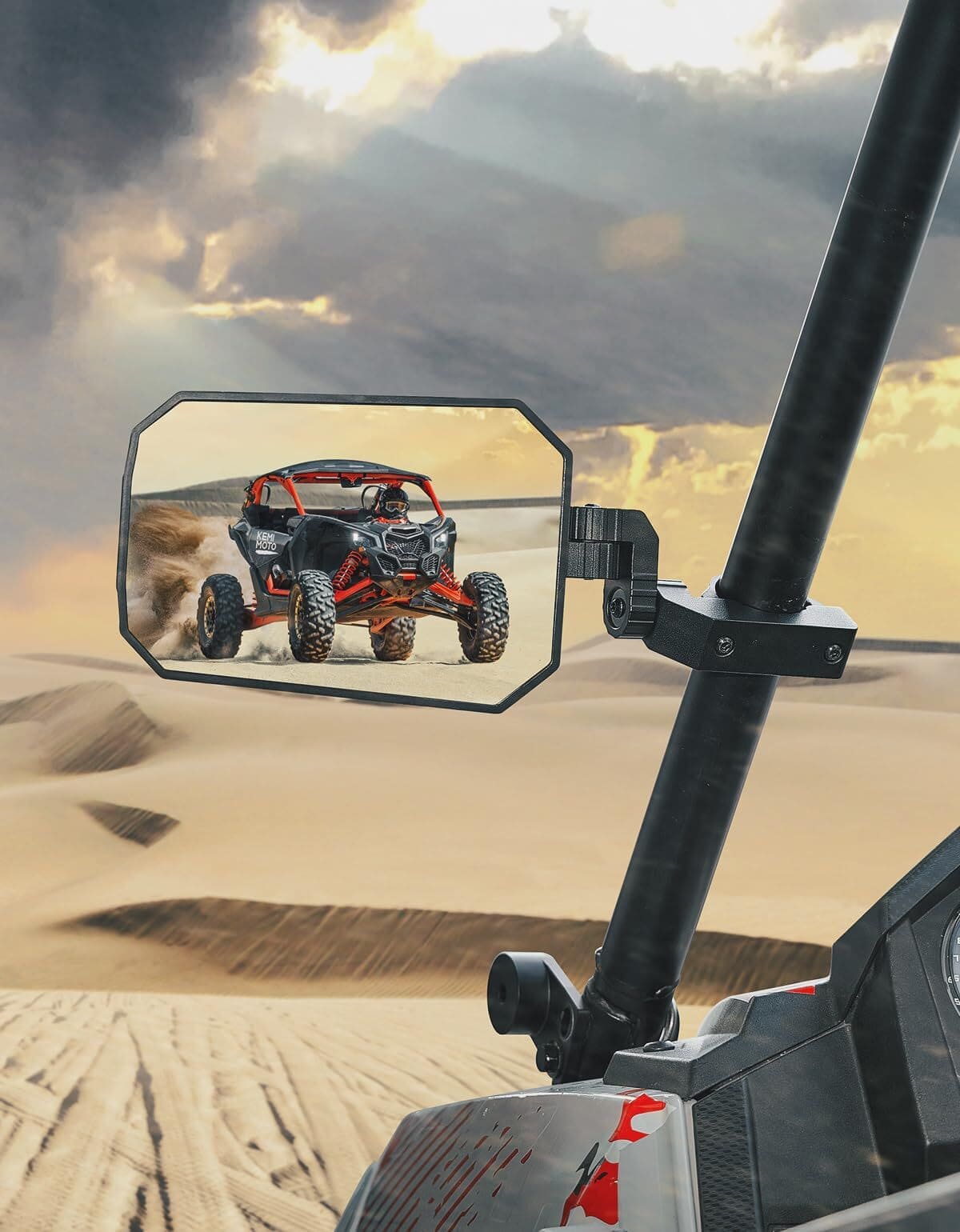 Kemimoto UTV Side Mirrors Tool-free Multi-Adjustment Mirrors for 1.65"-2" Roll Bar