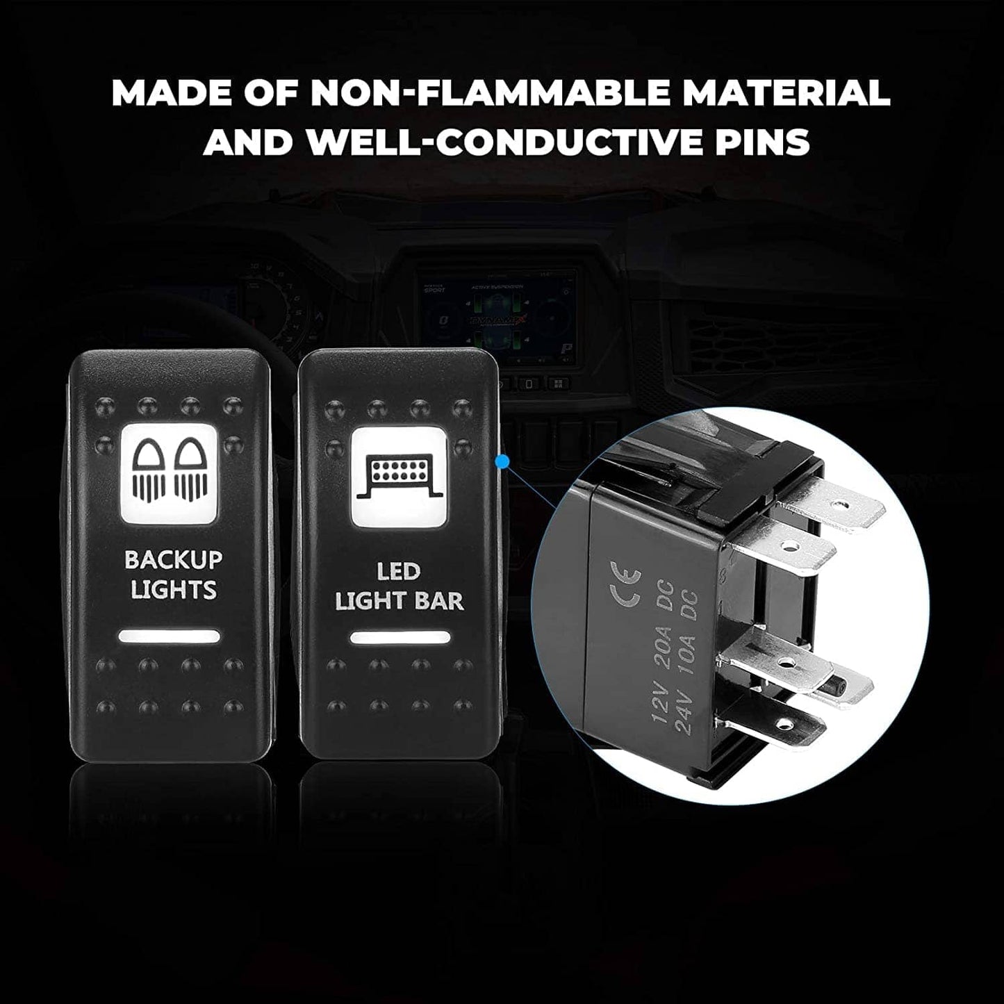 Kemimoto UTV / ATV 5Pin Rocker Switch