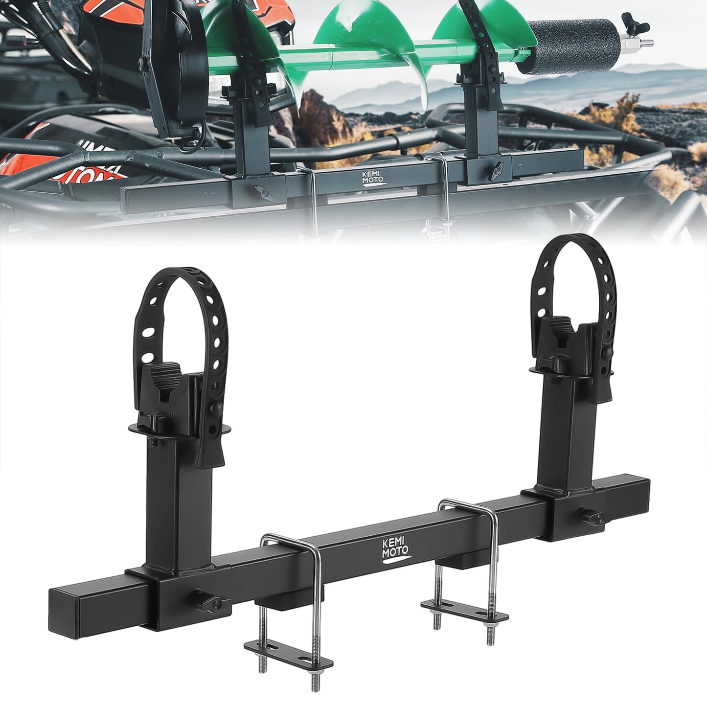 Kemimoto UTV/ATV Tool Holder Universal U-Bolt for 0.79in-1.77in Square Tube