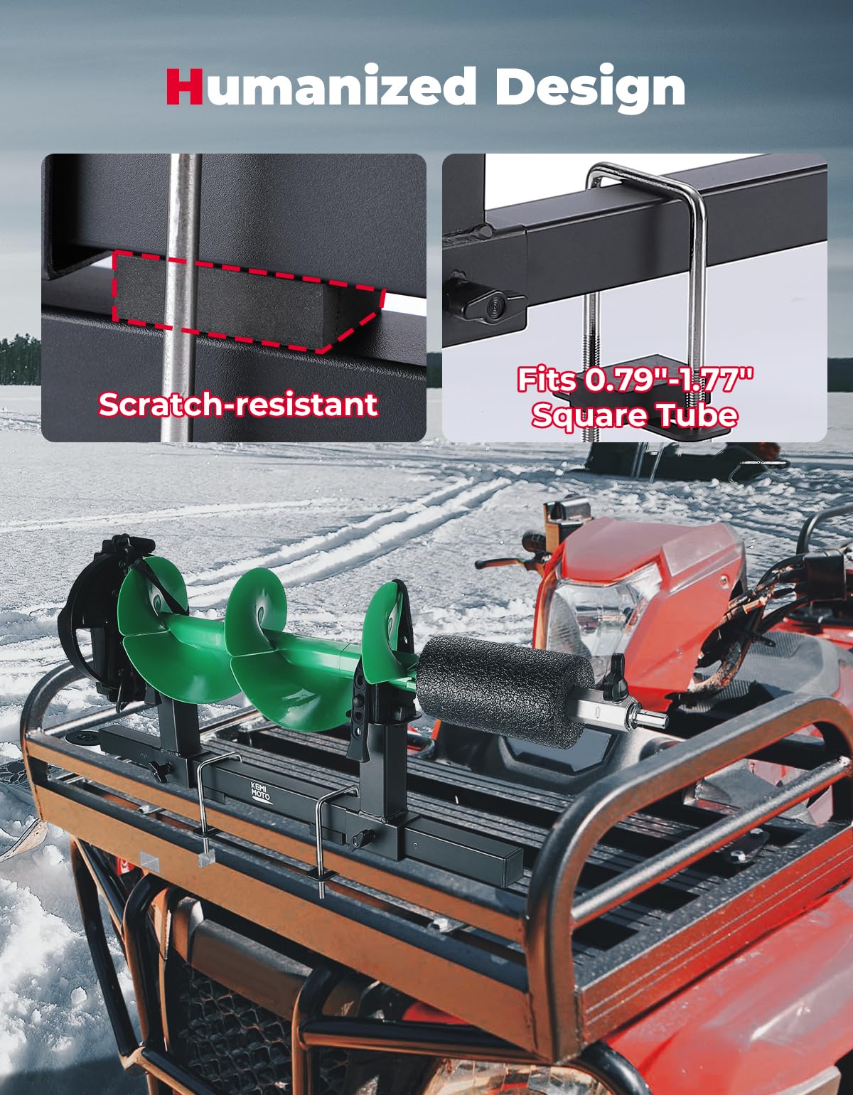Kemimoto UTV/ATV Tool Holder Universal U-Bolt for 0.79in-1.77in Square Tube