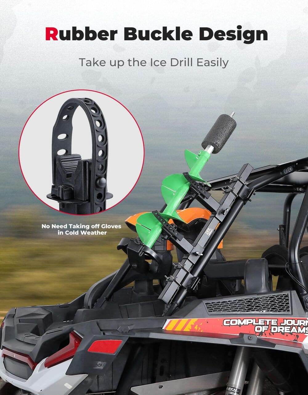 Kemimoto UTV Ice Auger Holder for 1.65''-2'' Roll Bar