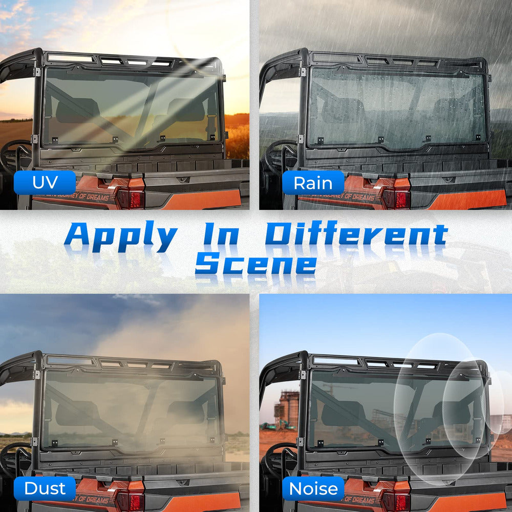 Kemimoto Polaris Ranger UTV Tint Hard Roof Rear Windshield
