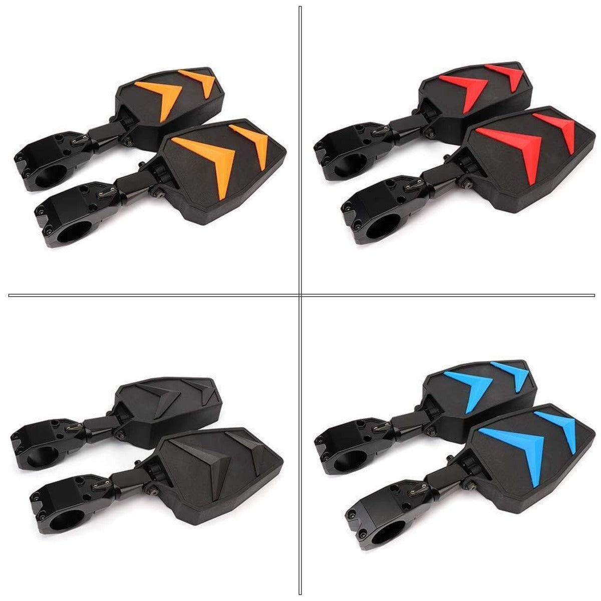 Kemimoto Universal Color Side View Mirrors for 1.75"-2'' UTV Roll Bar 1 Pair