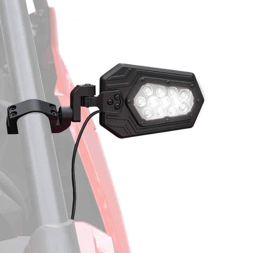 Kemimoto UTV Rear Side View Mirrors 1.75"/2" Roll Bar