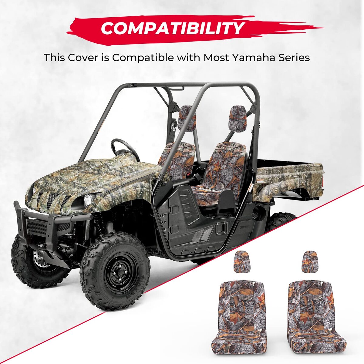 Kemimoto Yamaha Rhino 450/ 660/ 700 UTV Heavy Duty Camo Seat Covers