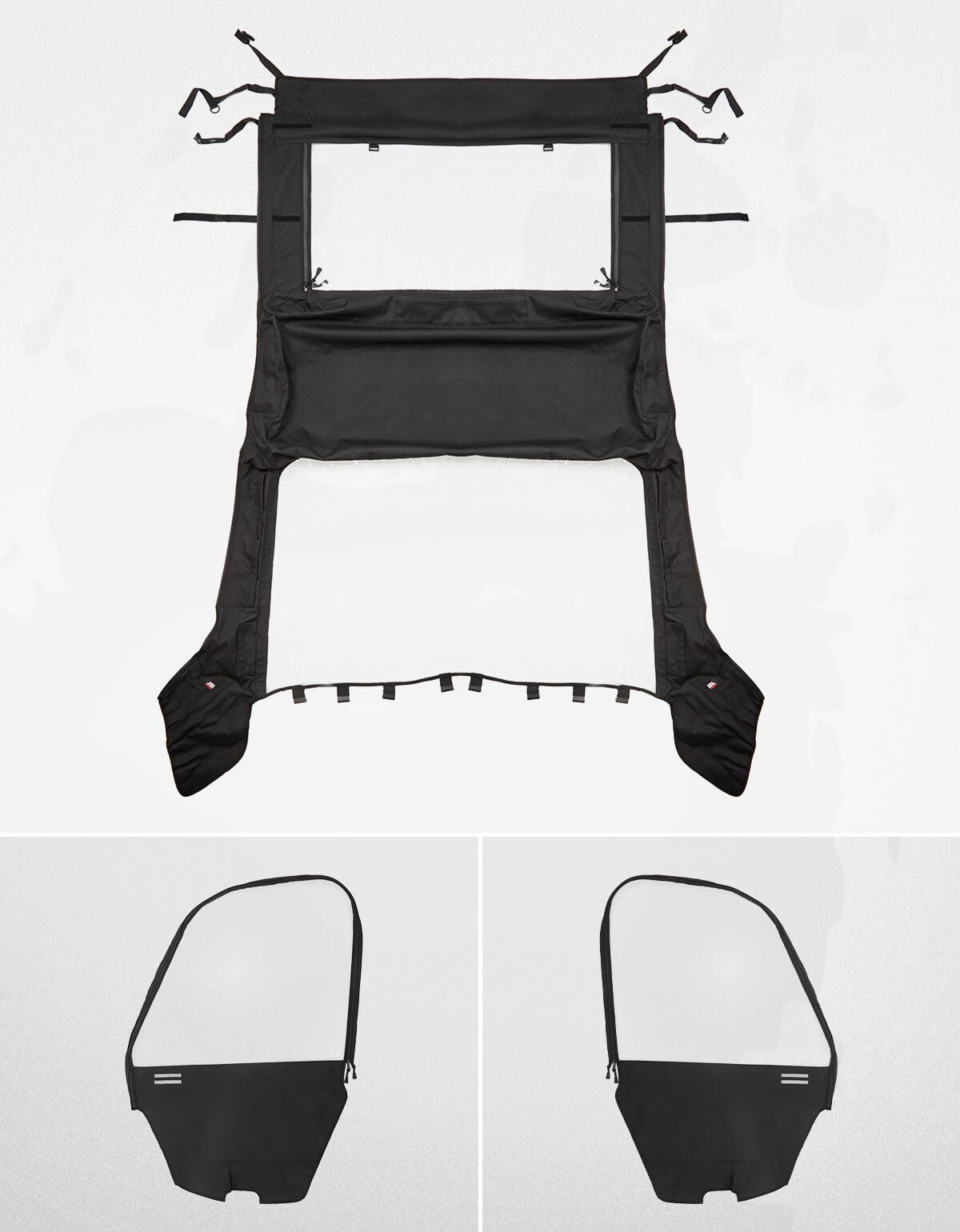 Kemimoto Yamaha Rhino UTV Cab Enclosure Heavy-Duty 900D with Half Doors