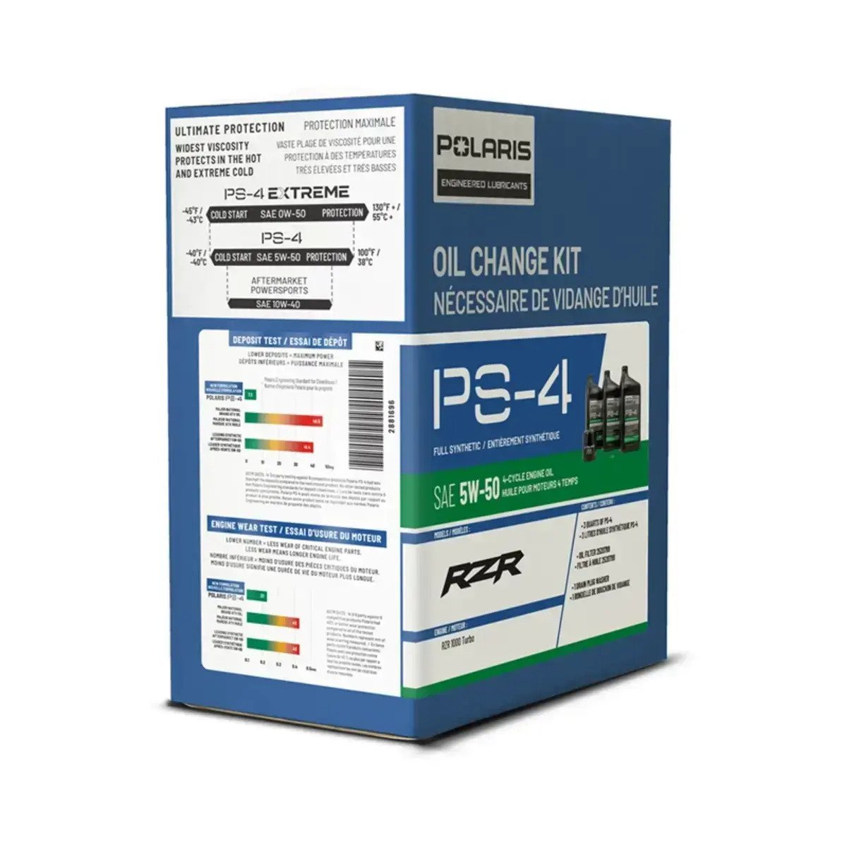 Polaris RZR Full Synthetic Oil Change Kit - 3 Quarts of PS-4 Engine Oil & 1 Oil Filter