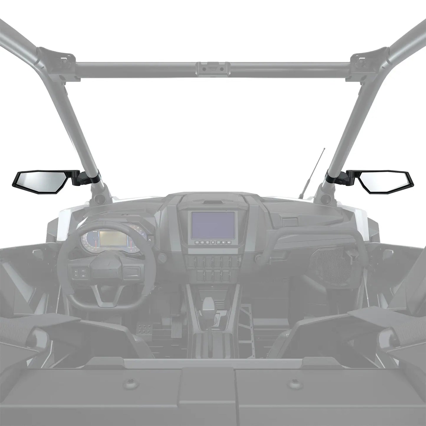 Polaris RZR Side View Adjustable Folding Mirrors Rops Mounted - Set of 2