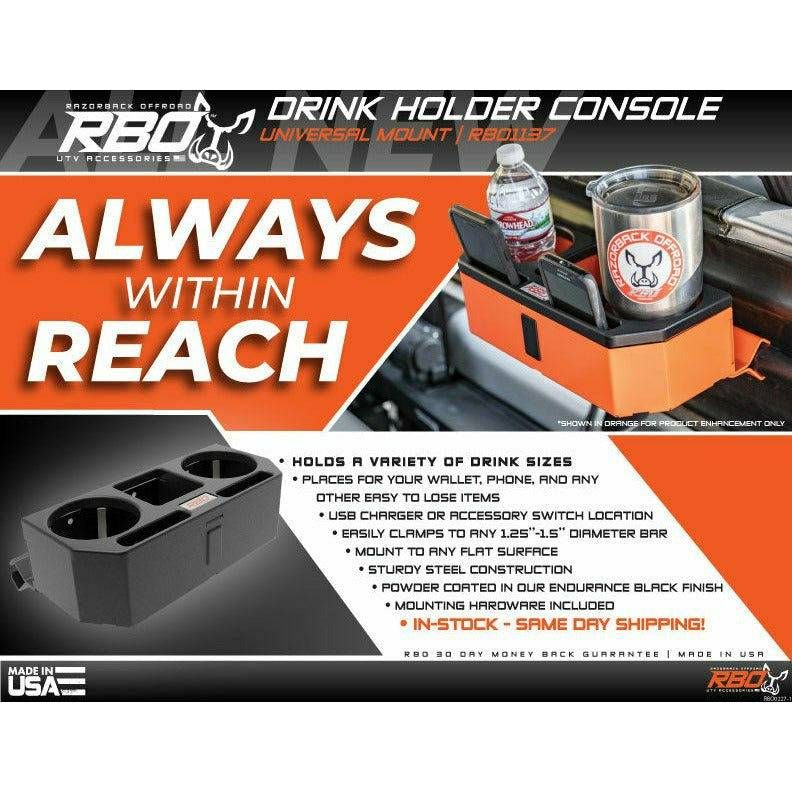 Universal Mounted Drink Holder Console