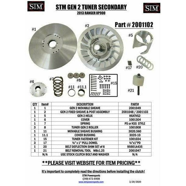 Polaris Ranger XP 900 (2013) Gen 2 Secondary Clutch