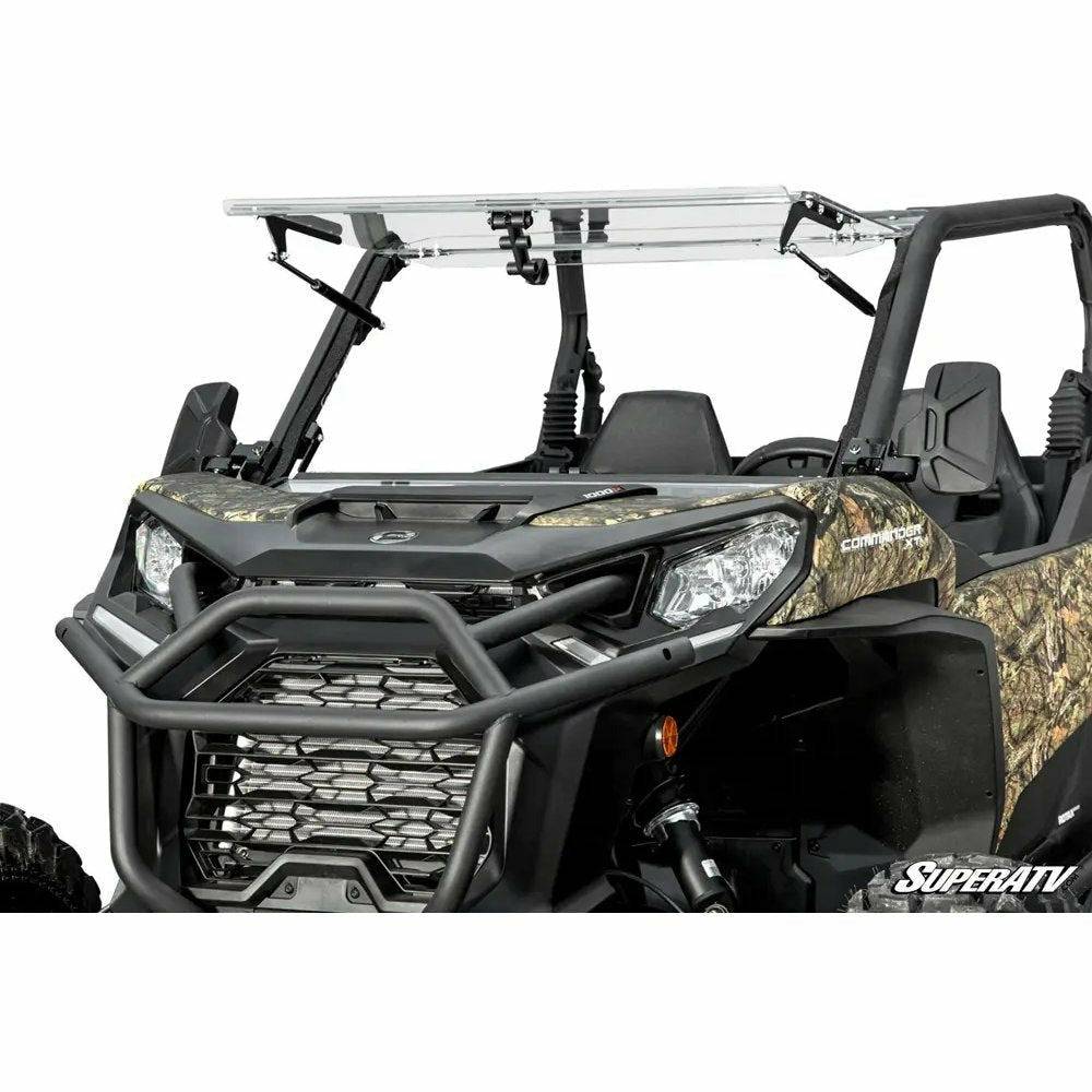 Can Am Commander Scratch Resistant Flip Windshield - Kombustion Motorsports