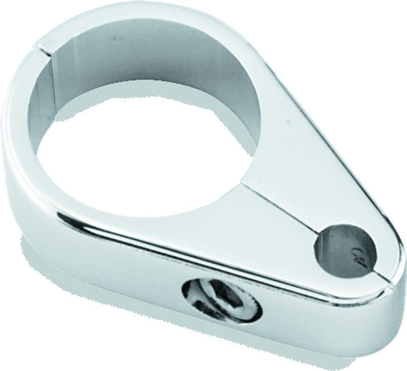 Bikers Choice 1 Inch Chrome Plain Clutch Cable Clamp for Harley-Davidson and Custom Applications