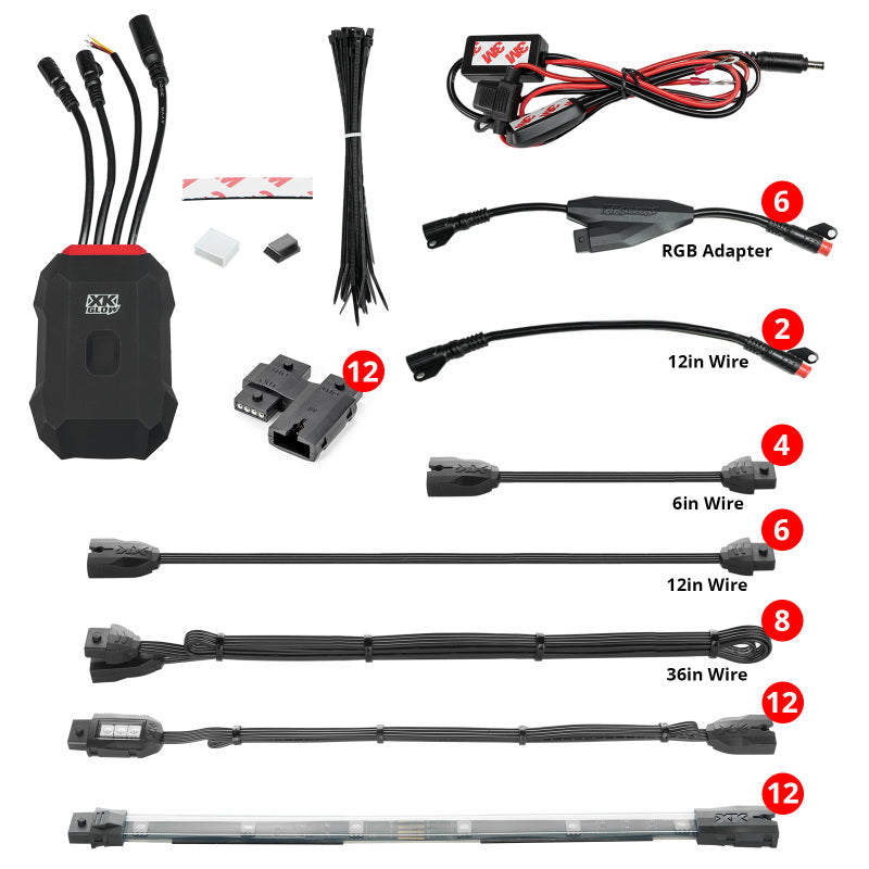 XKGLOW XKalpha App Controlled LED Motorcycle Accent Light Kit - Advanced XKalpha Series