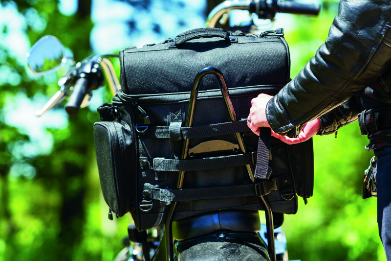 Kuryakyn Momentum Vagabond Bag Part Number 5285 – Versatile Motorcycle Seat and Rack Storage Solution