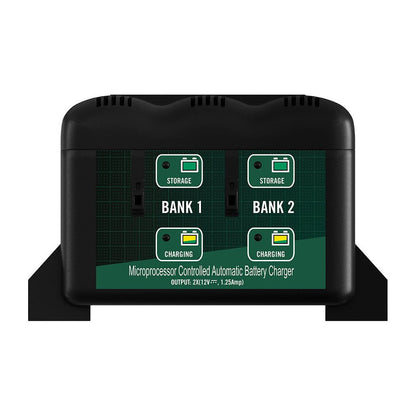 2 Bank 1.25 AMP 12V Battery Charger