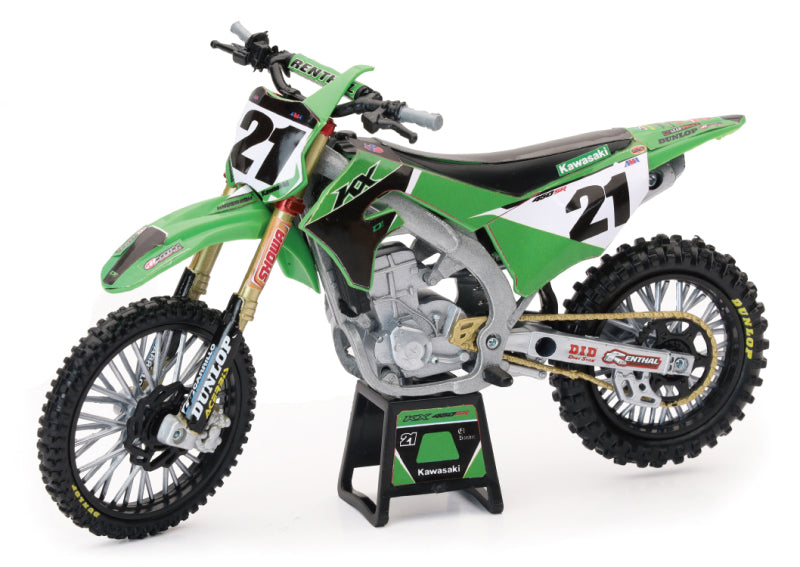 New Ray Toys Kawasaki KX450F Factory Team Scale Model – Jason Anderson Replica, 1:12 Scale