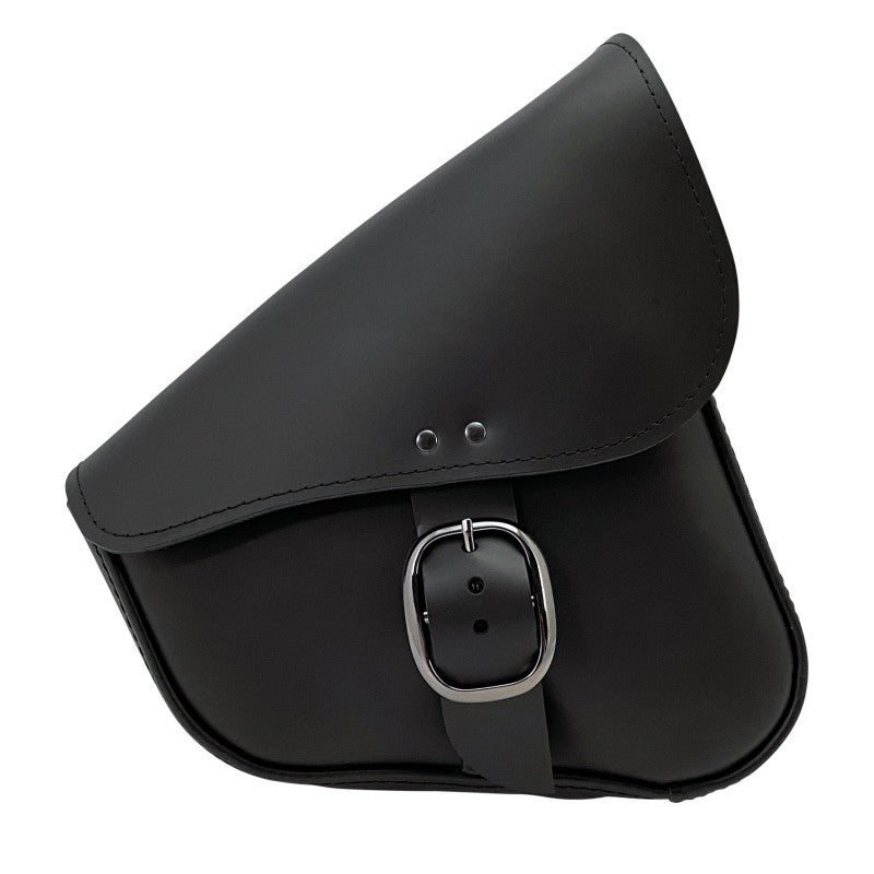 Willie & Max HD Sportsters Leather Swingarm Bag with Dual Shock Fit - Black