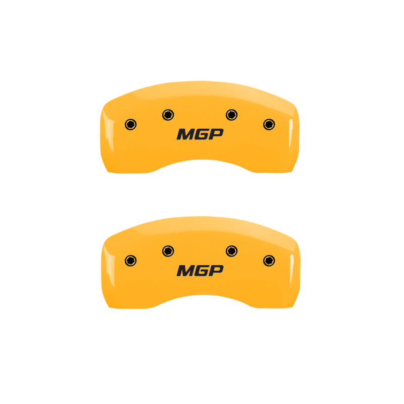 MGP 4 Caliper Covers for Mazda CX-5 2016-2019 with Yellow Finish and Black Engraving