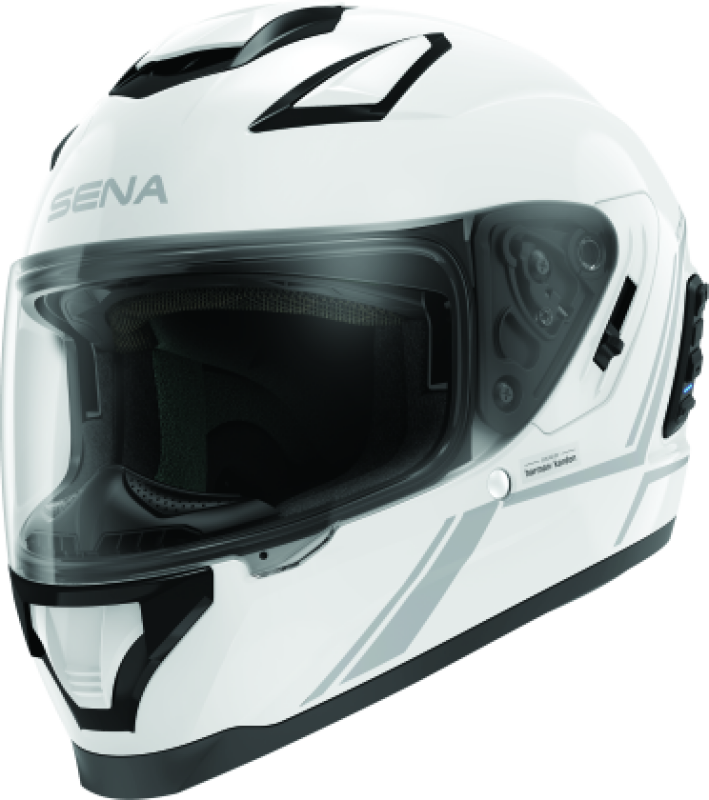 Sena Technologies Stryker Bluetooth Helmet with Mesh Intercom – 2XL Glossy White