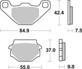 Brembo OE Powersports 07YA54SP Rear Brake Pads for Kawasaki KXT250, KX125, KX250, KX500, KLR650 and KXF250 Tecate 4 Models