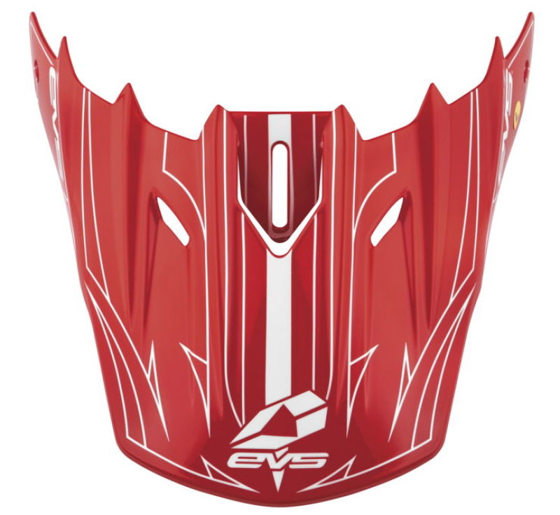 EVS T5 Pinner Helmet Visor - Red and White for Powersports Safety