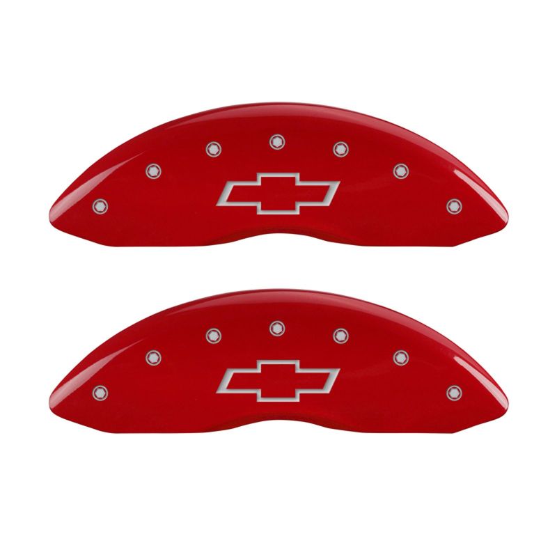 MGP 14250SMGPRD Brake Caliper Covers for Chevrolet Traverse (2018-2019) with Red Powder Coat Finish