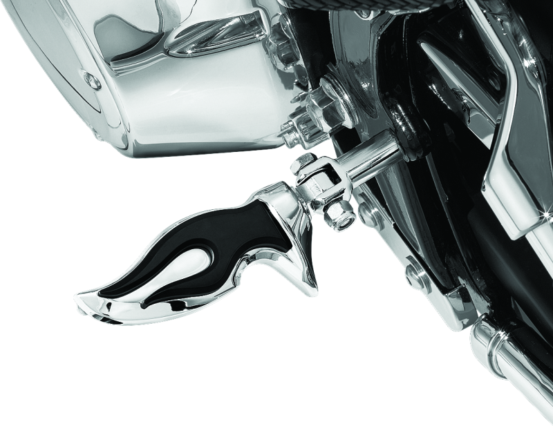 Kuryakyn Flamin Peg with Male Mount Adapter Chrome – Aggressive Flame Design for Powersports Bikes