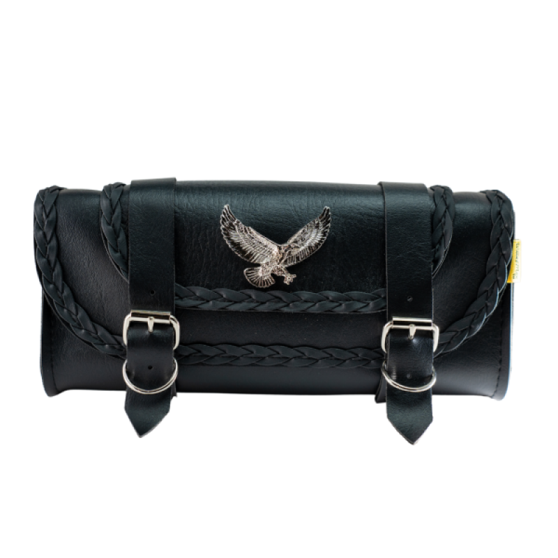 Willie & Max Universal Black Magic 12-Inch Tool Bag – Durable Synthetic Leather Storage for Powersports Vehicles