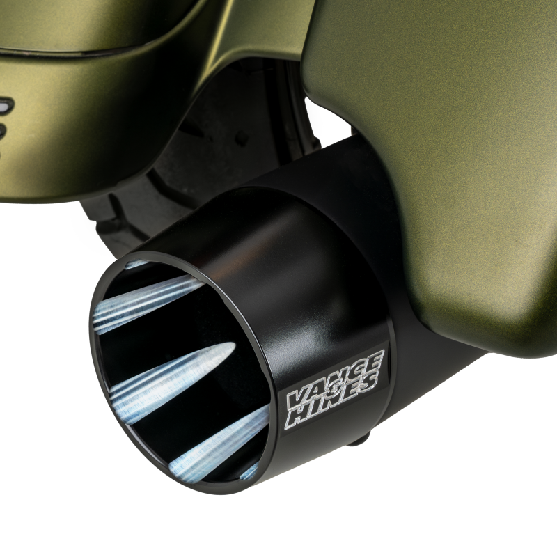 Vance & Hines Blackbird 450 Slip-On Exhaust for Harley Touring Models with Black Contrast End Caps