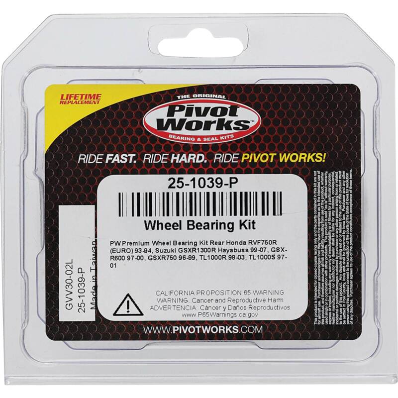 Pivot Works Premium Wheel Bearing Kit Part #25-1039-P for Honda and Suzuki Powersports Vehicles