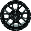 QuadBoss Barbwire 14x7 Wheel with 5+2 Offset - Black/Milled Finish, 4x110 Bolt Pattern