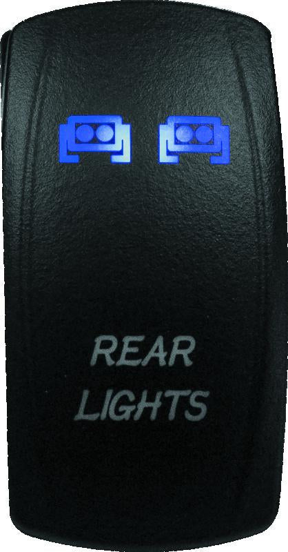 DragonFire Racing Lighted Switch Rear Light On/Off Blue - Durable Waterproof Power Switch for Powersports Vehicles
