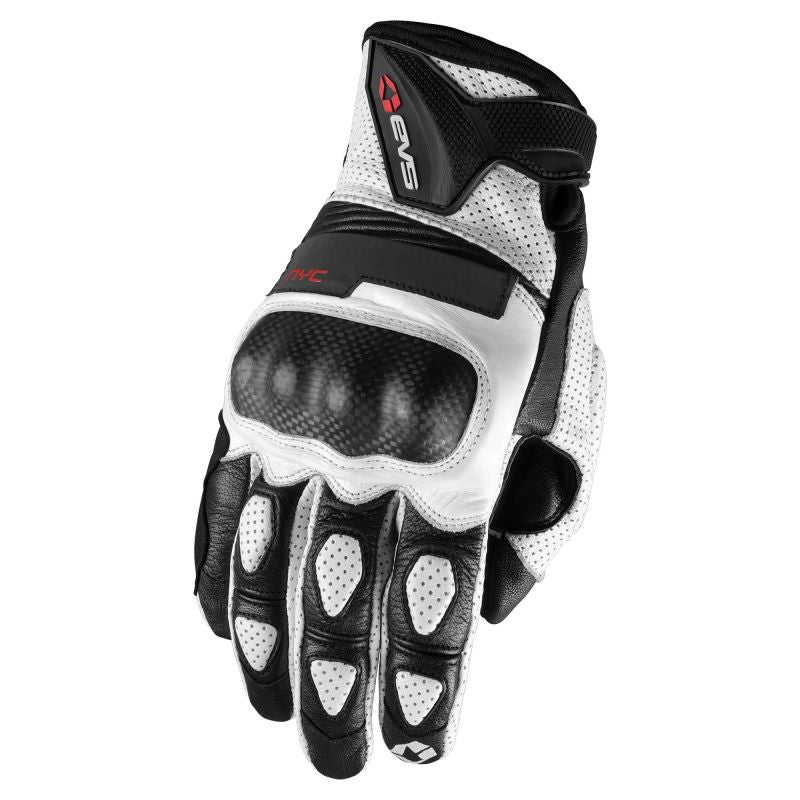 EVS NYC Street Glove White – Extra Large – Breathable Air Mesh with Leather and Carbon Fiber Impact Protection