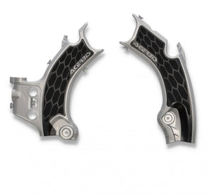 Acerbis 2911441015 Honda CRF250R/250RX/CRF450R/CRF450RX Frame Guards with X-Grip in Silver and Black