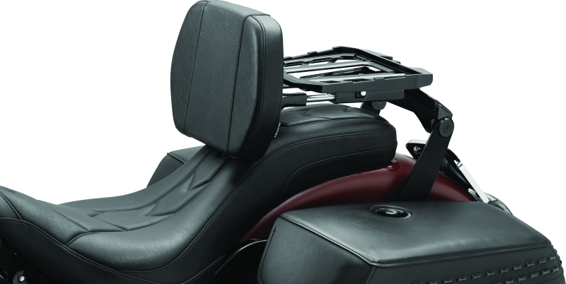 Kuryakyn Neo Driver & Passenger Backrest Black - Versatile Luggage Rack and Back Support System for Powersports Vehicles