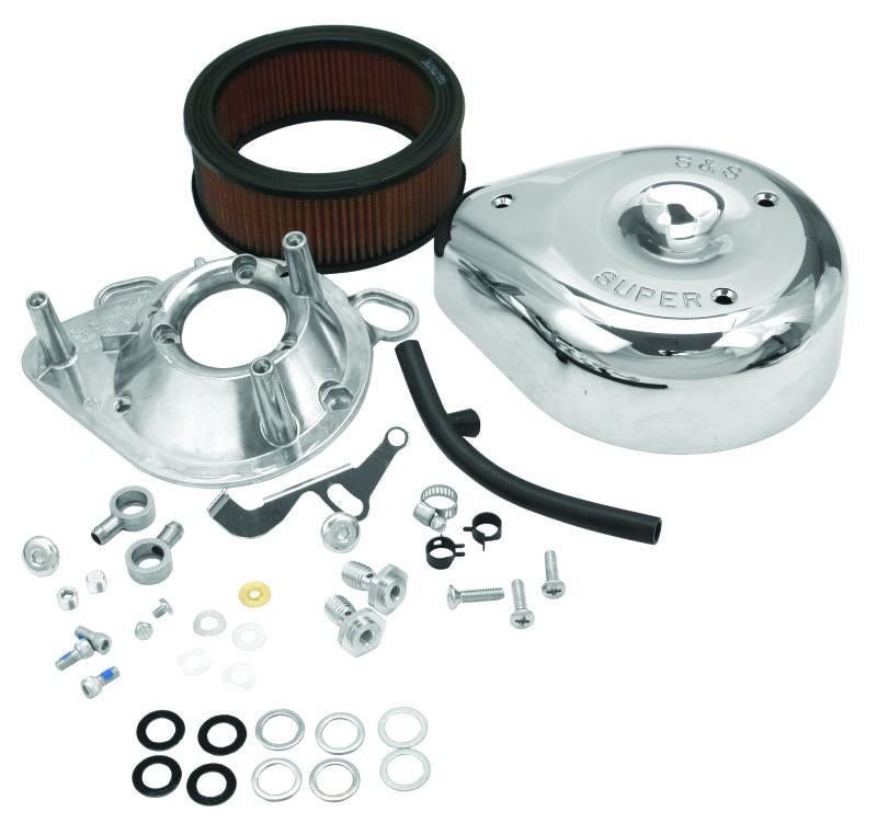 S&S Cycle Teardrop Air Cleaner Kit for S&S Super E and G Carburetors on Harley Davidson Big Twins and Sportsters