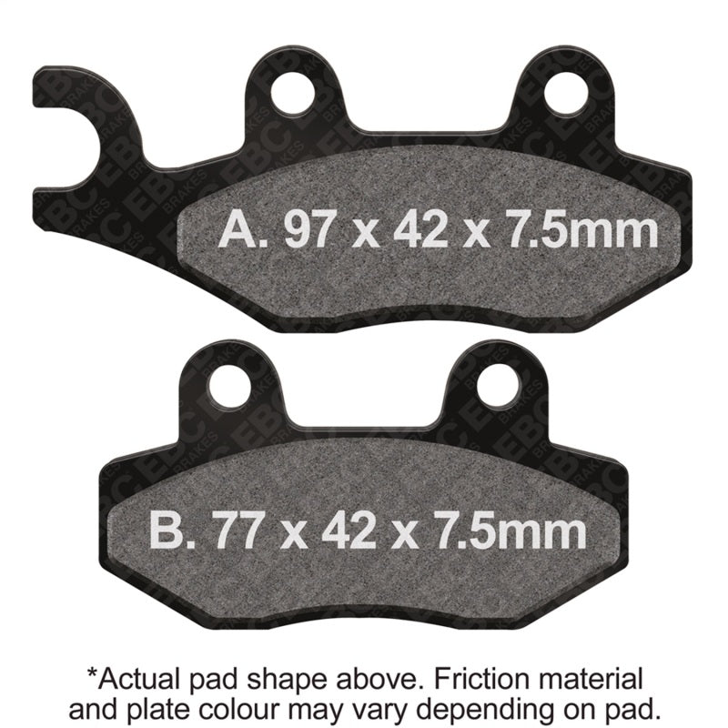 EBC Powersports MXS135 Off-Road Race Sintered Brake Pads for Kawasaki KX 125 (89-93, Front Left/Right)