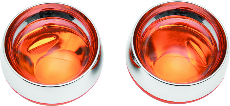Kuryakyn Deep Dish Bezels with Amber Lenses for Kawasaki and Honda VTX1800 Models – Part 2268