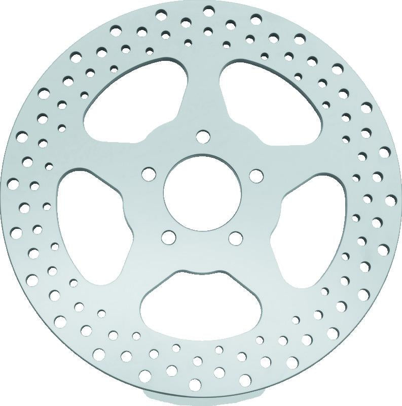 Bikers Choice 00-17 Harley Davidson 11.5 Inch Polished Rear Drilled Stainless Steel Rotor (Part Number 619974)