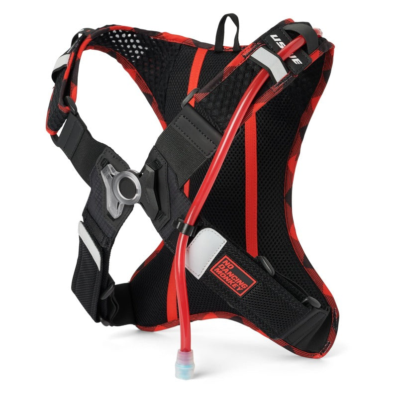 USWE Outlander Hydration Pack 2L - Flannel Red and Black, Lightweight and Bounce-Free Design