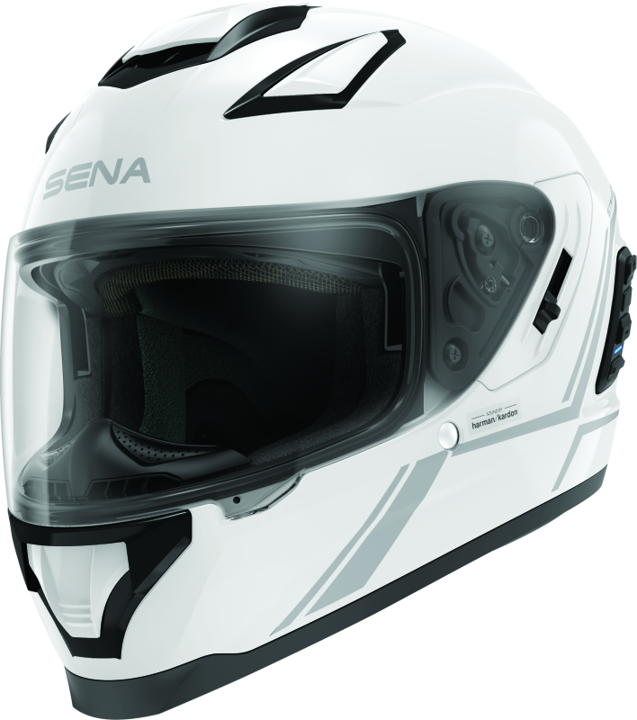 Sena Technologies Stryker Bluetooth Helmet with Mesh Intercom – Small, Glossy White