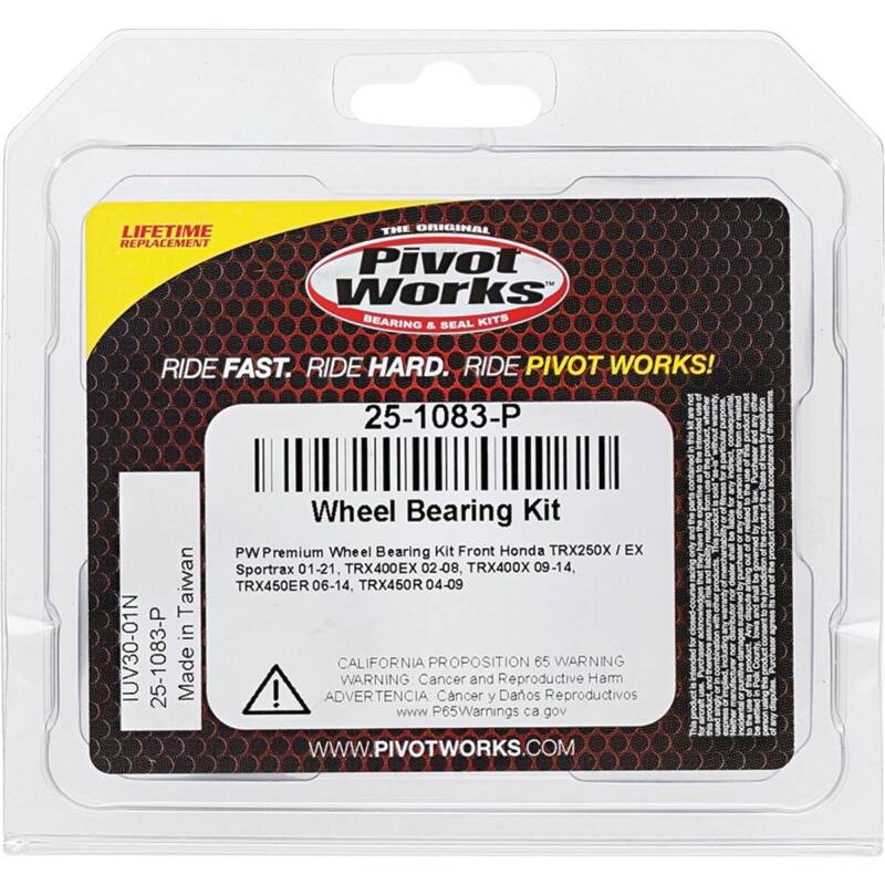 Pivot Works Premium Wheel Bearing Kit for Honda TRX450R (2004-2009) - Part Number 25-1083-P