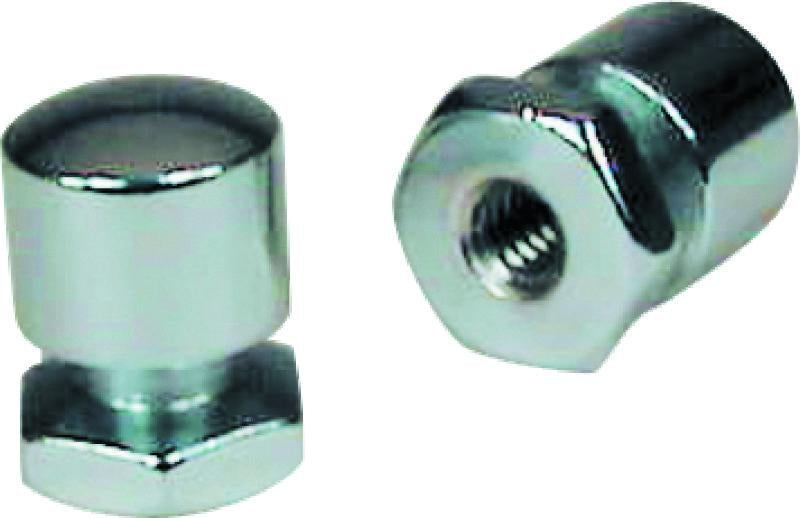 Mustang Motorcycle Solo Mounting Nuts Pair for Harley Davidson Road King and Softail Models - Chrome Part 78032