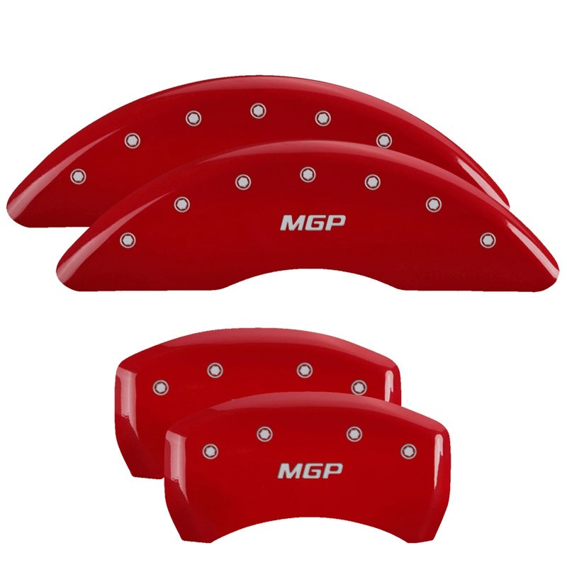 MGP 4 Caliper Covers for 2018-2019 Mercedes-Benz GLE43 AMG – Red Finish with Silver Engraving
