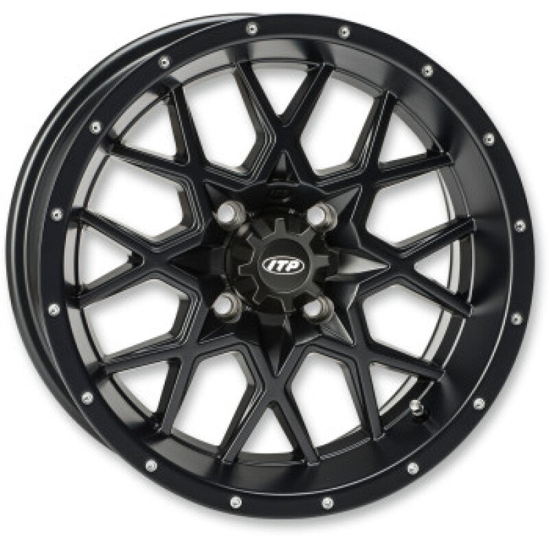 ITP Hurricane 12x7 Powersports Wheel with Black Finish and 4x4 Bolt Pattern