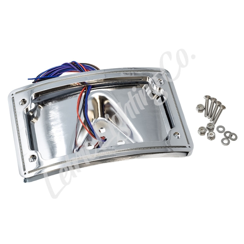 Letric Lighting Perfect Plate Light Chrome Curved License Plate Frame for 2004-2013 Sportster