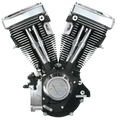 S&S Cycle 84-99 BT V80 Long Block Engine - Wrinkle Black for Harley Davidson