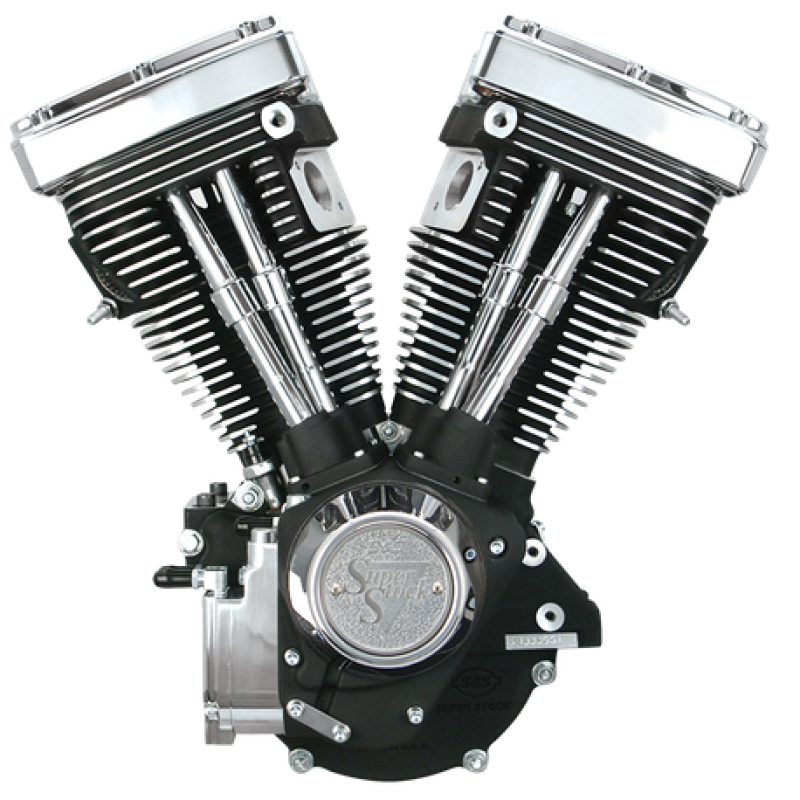 S&S Cycle 84-99 BT V80 Long Block Engine - Wrinkle Black for Harley Davidson
