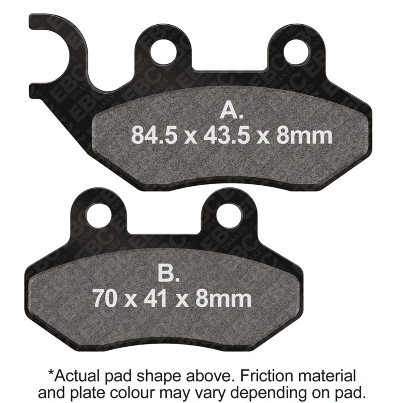 EBC Powersports SFA264 Organic Brake Pads for Daelim A-Four 50cc Front Left