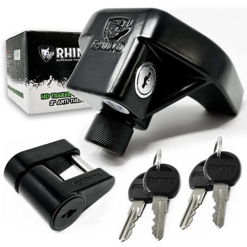 Rhino USA 2-Inch Trailer Coupler HD Lock Kit - 2-Piece for Enhanced Security and Universal Compatibility